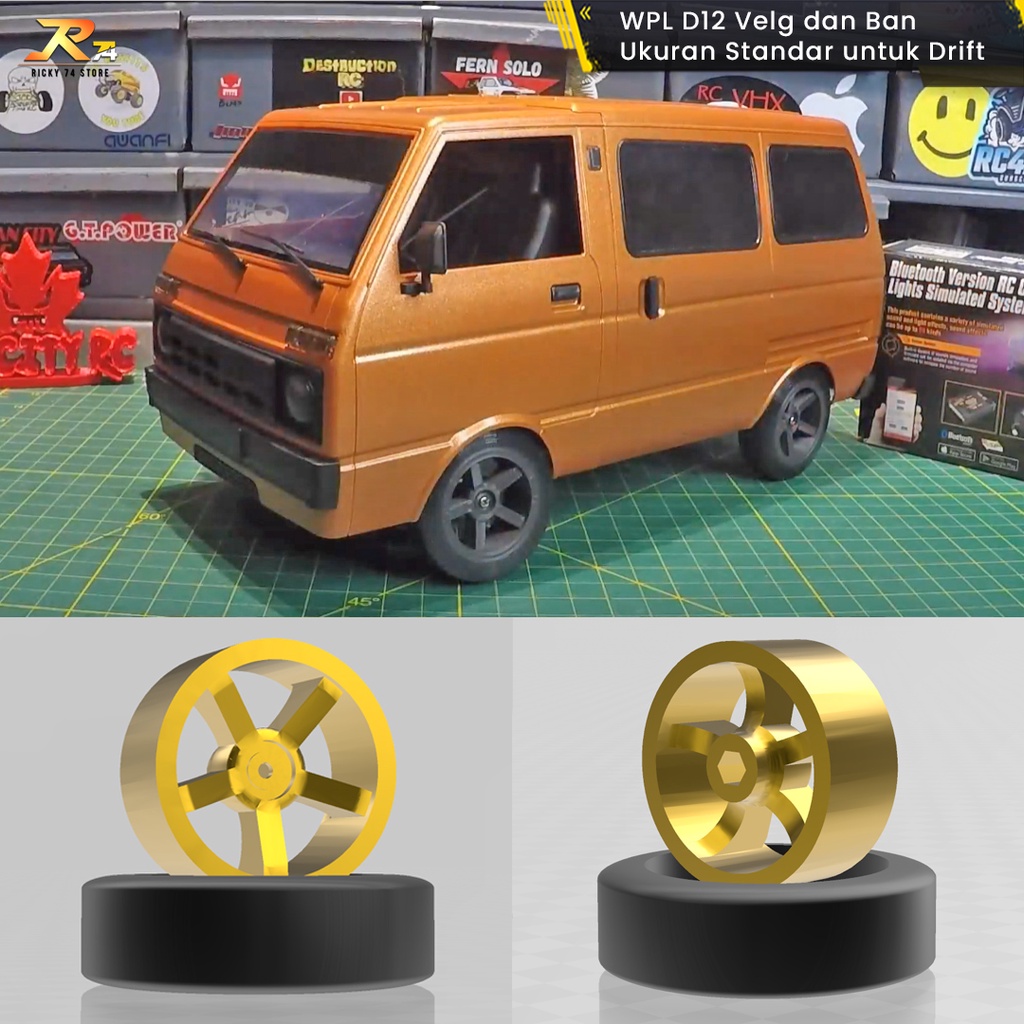 WPL D12 Velg dan Ban Drift ukuran Standar - RC Drift 3D Print
