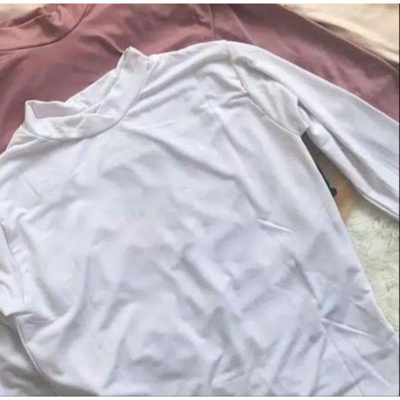 KEMEJA WANITA CASUAL POLOS BASIC AUDREY BASIC SHIRT KEMEJA LENGAN BALON POLOS, KEMEJA TANGAN BALON-Manset putih