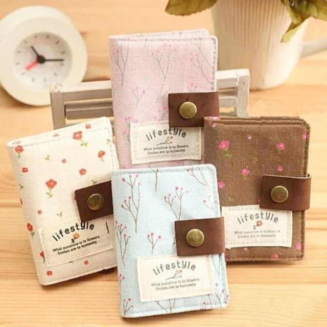 DKS059 Dompet Kartu Lifestyle Kanvas 24slot Card Import High Quality / Souvenir Pernikahan Ulang Tahun