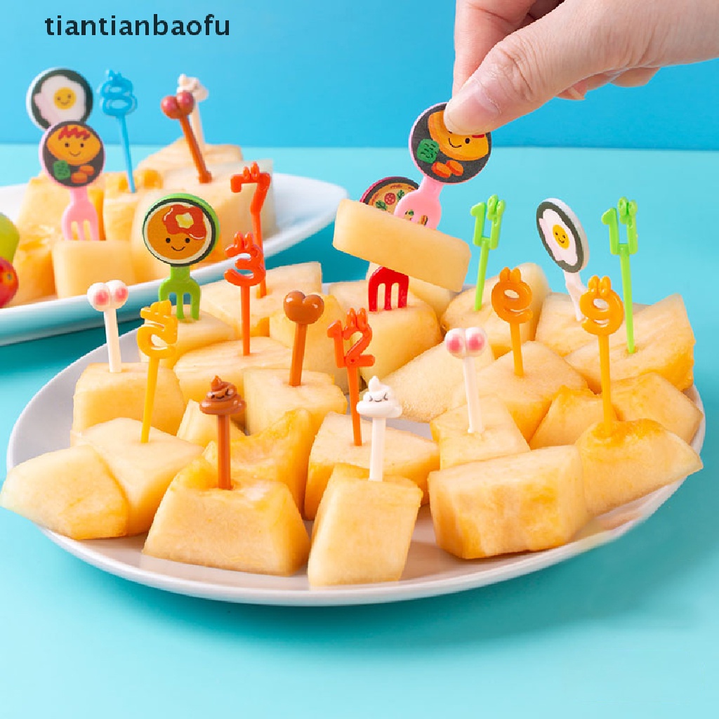 Set Garpu Buah / Dessert / Cocktail / Sandwich Desain Kartun Untuk Pesta