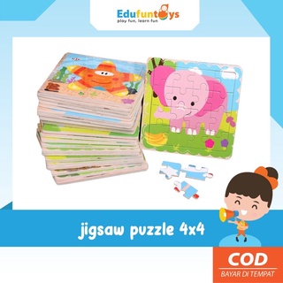Image of Edufuntoys - JIGSAW 4x4 puzzle background/ WOODEN PUZZLE /puzzle kayu jigsaw background 16 keping/ mainan edukasi