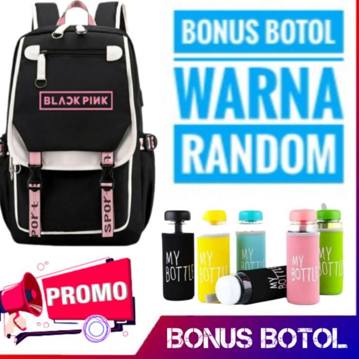 LANGSUNG ATC.. TAS RANSEL SEKOLAH ANAK BLACK PINK GENDONG PEREMPUAN BTS BT21 TK SD