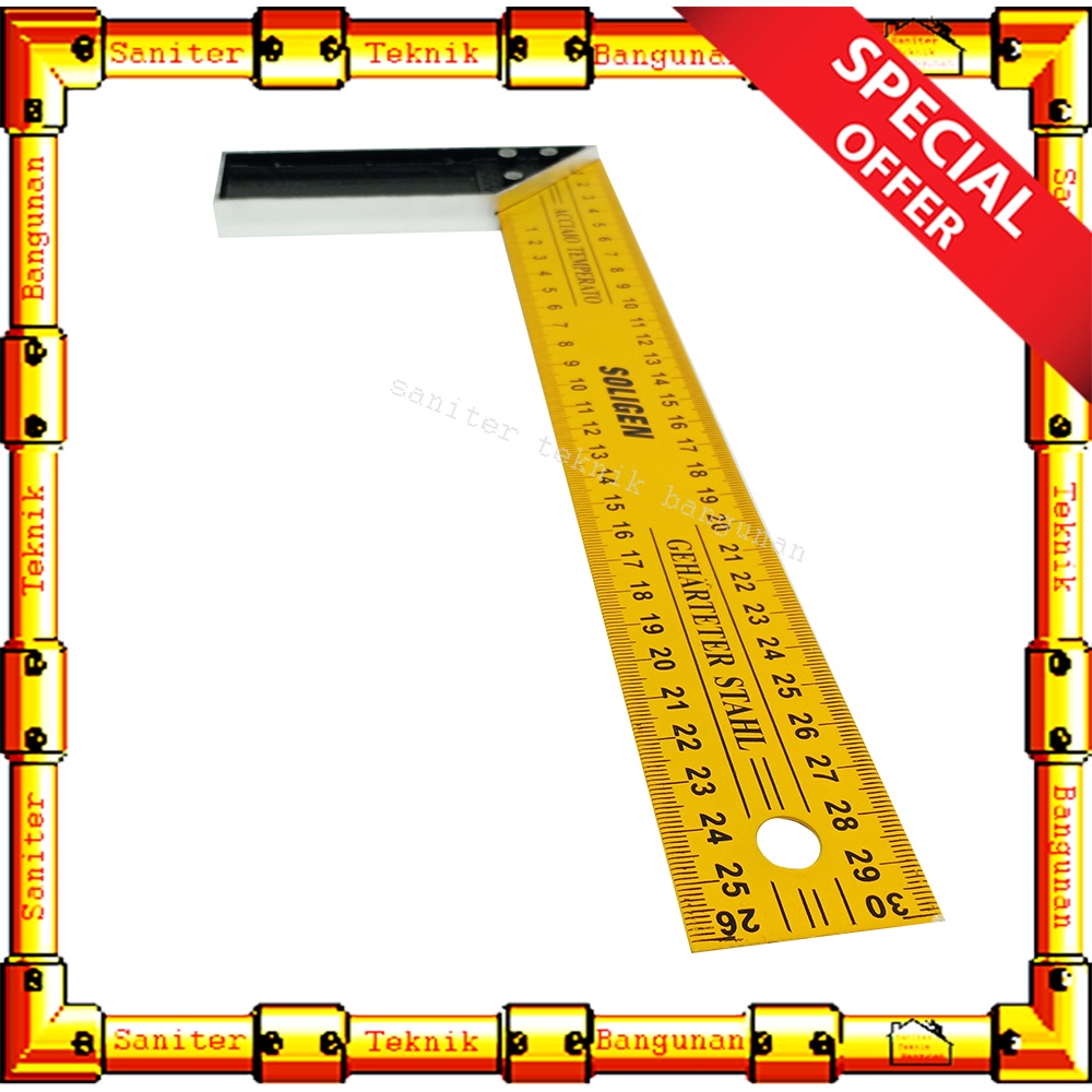 Penggaris Siku Meter Alat Ukur Dimensi 12 Inch Pengaris Siku Soligen