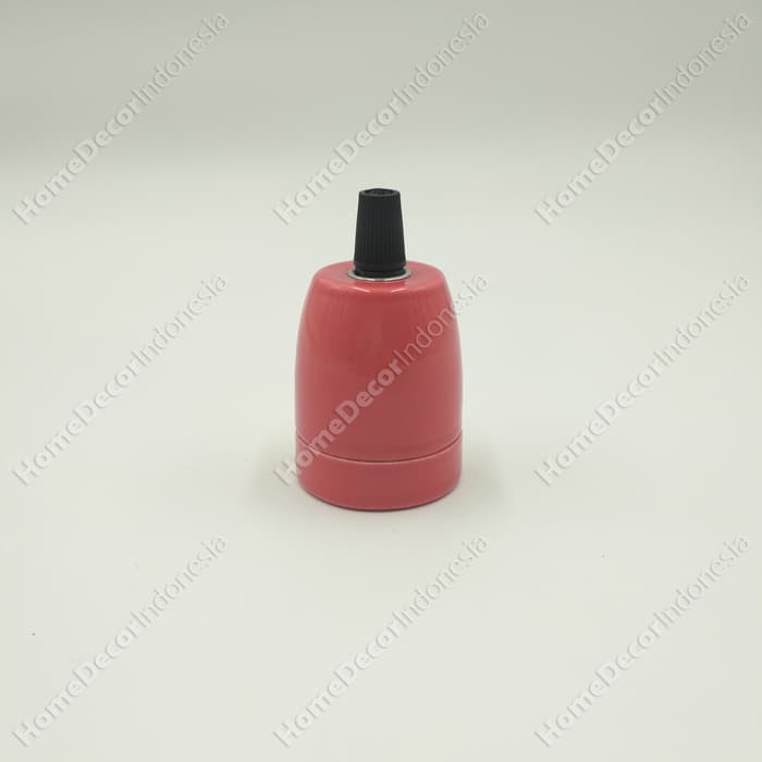 Fitting Keramik Perancis Gantung Hias Lampu Bohlam Edison - Warna Pink
