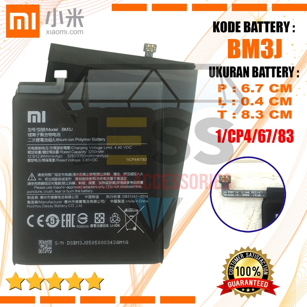 Baterai Battery Original Xiaomi BM3J BM-3J For Tipe HP MI 8 Lite - Mi 8X - Mi8 Youth - M1808D2TG - M1808D2TC - M1808D2TE