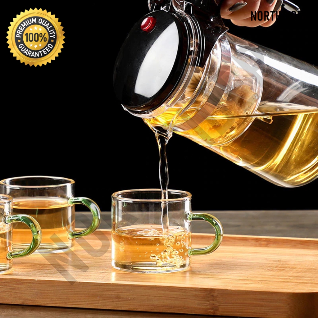 TEA INFUSER POT 750ML PUSH BUTTON | TEKO TEH SARINGAN KACA - JY025