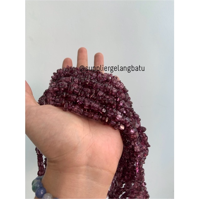 kerikil Batu MAROON QUARTZ kuarsa marun 1cm kilap renteng aksesoris