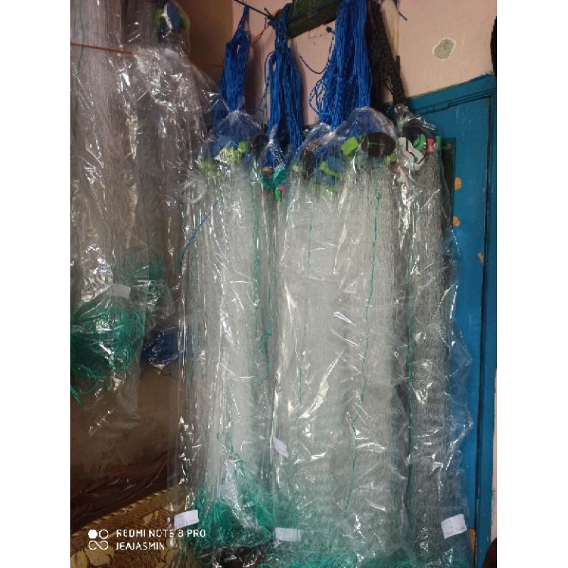 JARING IKAN SIAP PAKAI PEMBERAT TIMAH PANJANG 25M