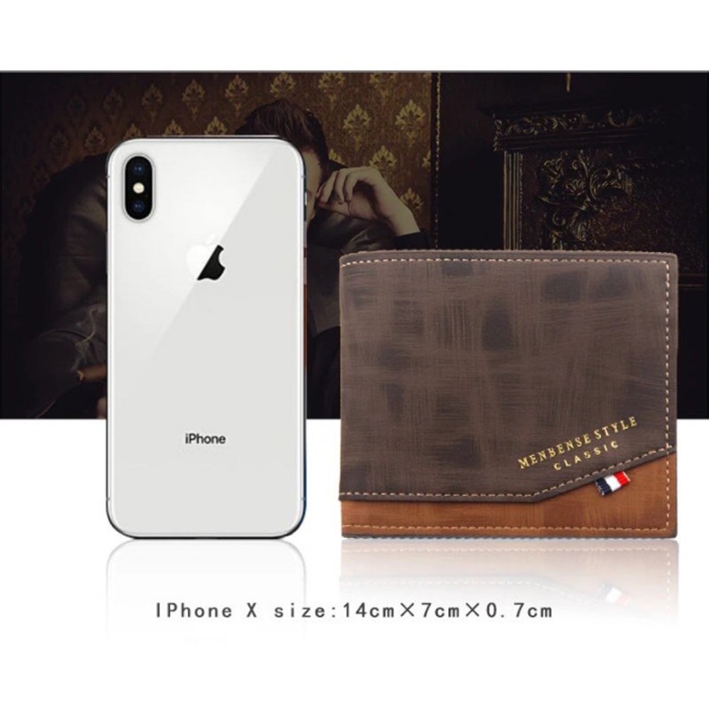 SHOPEE 6.6 SUPER SALE!! Dompet Pria Model Terbaru MB09 Dompet Pria Kulit PU Import Casual 3/4 Dompet Pendek Lipat