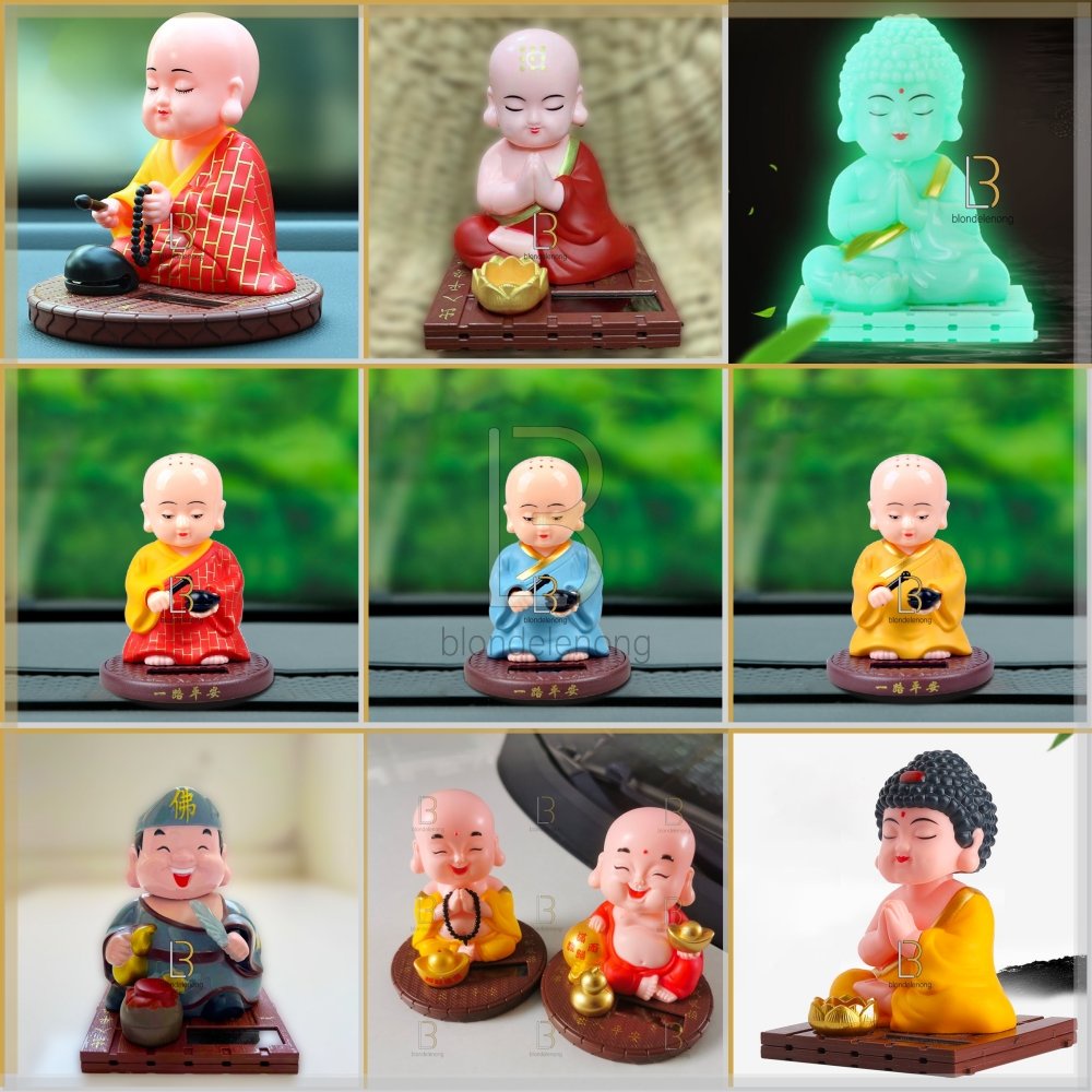 Patung Pajangan Kado Hadiah Imlek Sincia Chaisen Caisen Chasen Casen Biksu Monk Buddha Budha Gerak Dashboard Mobil Solar Radio Lagu Tape Musik Music Player Altar Doa Sembahyang Sembayang Matra Mantra Liam Keng Da Bei Zhouw Tapeicou Tapechouw Amitofo Mini