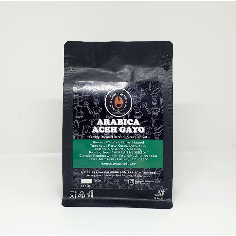

ARABICA SUMATRA ACEH GAYO ROASTED BEAN COFFEE BIJI GILING BUBUK