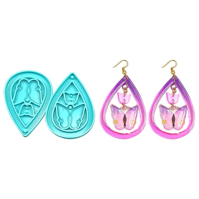 Siy Cetakan Kristal Bentuk Kupu-Kupu Ukuran Besar / Kecil / Medium / Besar Untuk Gantungan Kunci / Anting Diy