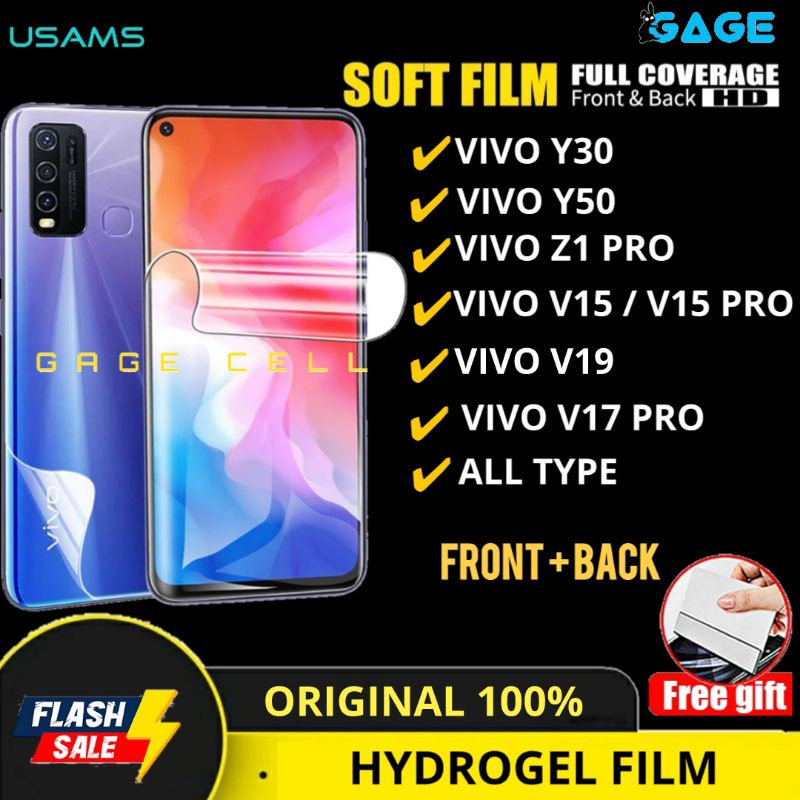 USAMS - HYDROGEL FILM HYBRID ANTI GORES VIVO Y30 Y50 V19 V15 V17 Z1 PRO FULL SCREEN PROTECTOR