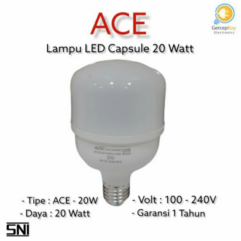 Lampu LED Capsule ACE 20 Watt Putih E27