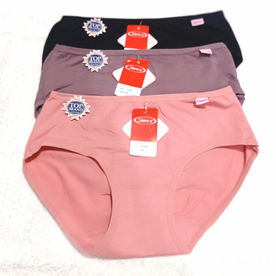 3 Pcs Celana Dalam Wanita CD Sorex 1228 Soft and Comfort Underwear Pakaian Dalam Wanita Berkualitas