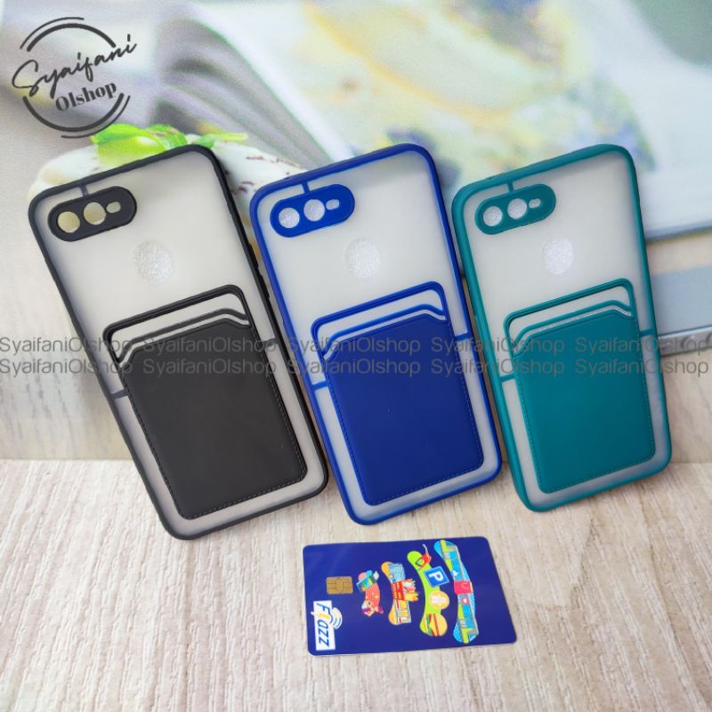 Card Case Oppo A5s (AX5s) / CPH1909, CPH1920, CPH1912 Case Slot Kartu+Protection Camera