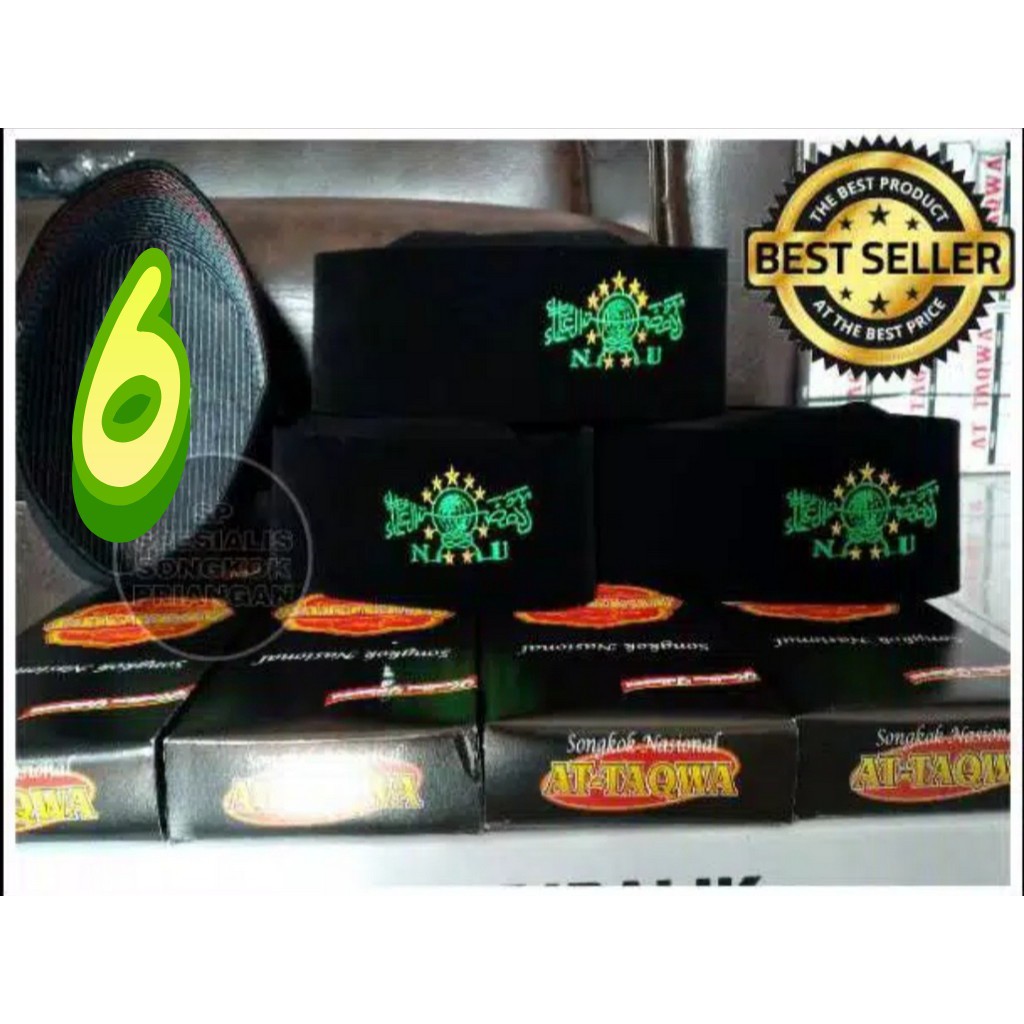 Peci Songkok hitam | Kopiah bludru Anak dan Dewasa At-taqwa-NU size 6
