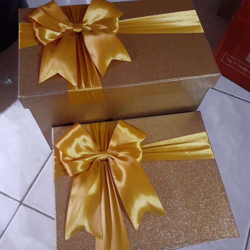 Kotak Kado Hampers Box Kuning Gold bisa custom ukuran