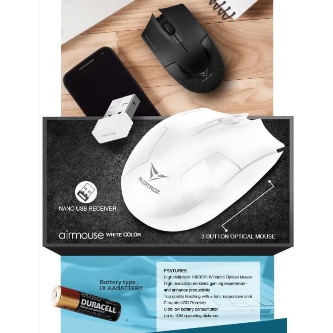 Alcatroz Mouse AirMouse Wireless - Putih