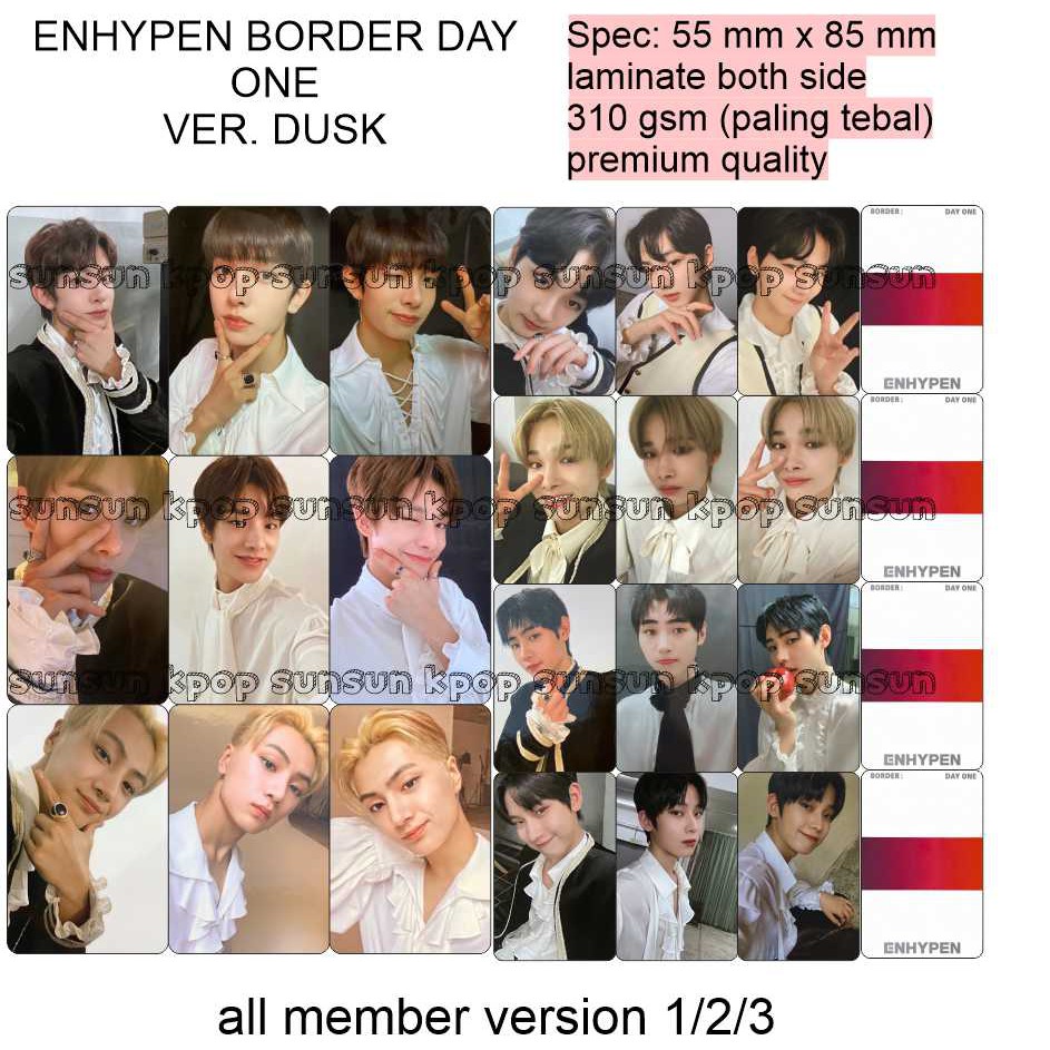 photocard enhypen versi Enha Border Day One Photocard Versi 3 unofficial