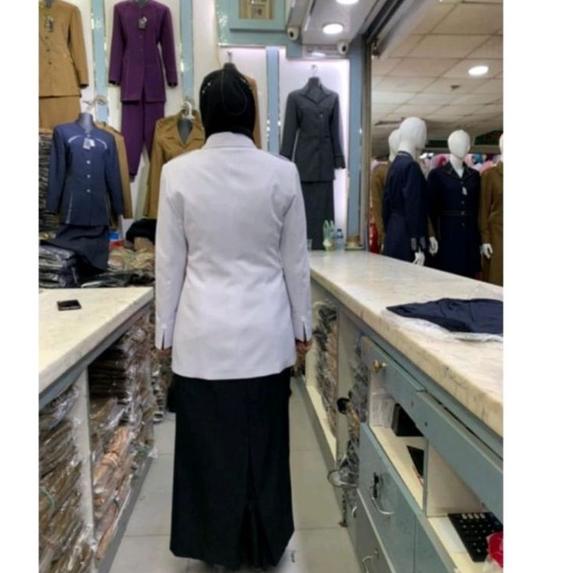 Best Seller.. Blazer Guru Hitam Putih Rok Span / Seragam Hitam Putih / Baju Hitam Putih Guru / Baju 