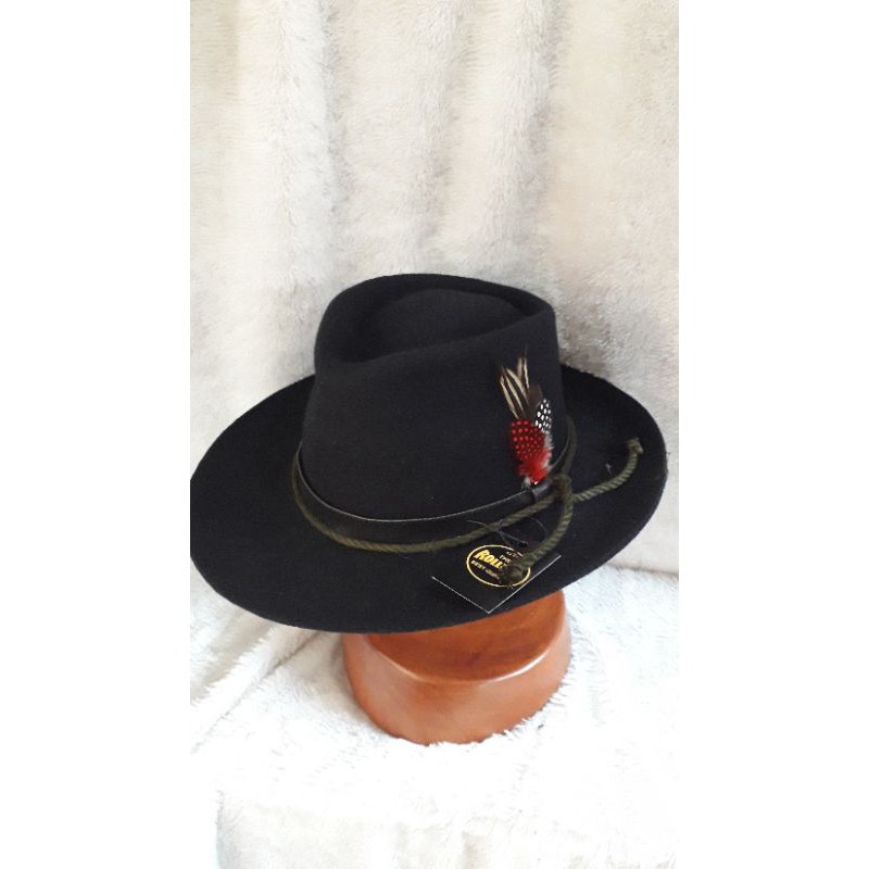 topi laken fedora tali black