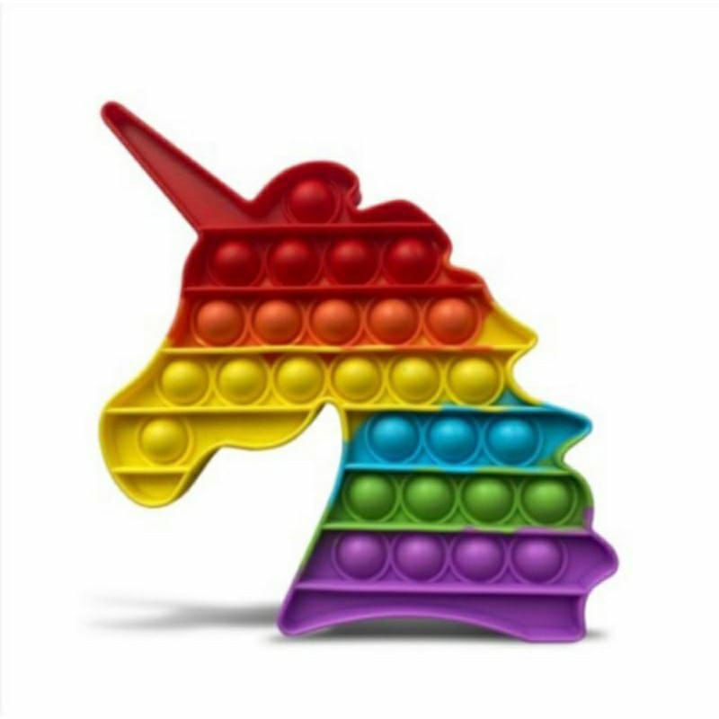 Mainan pop it Pelangi murah popit Pop Its Square rainbow multicolorbubble mainan motorik Toy Push bubble-4