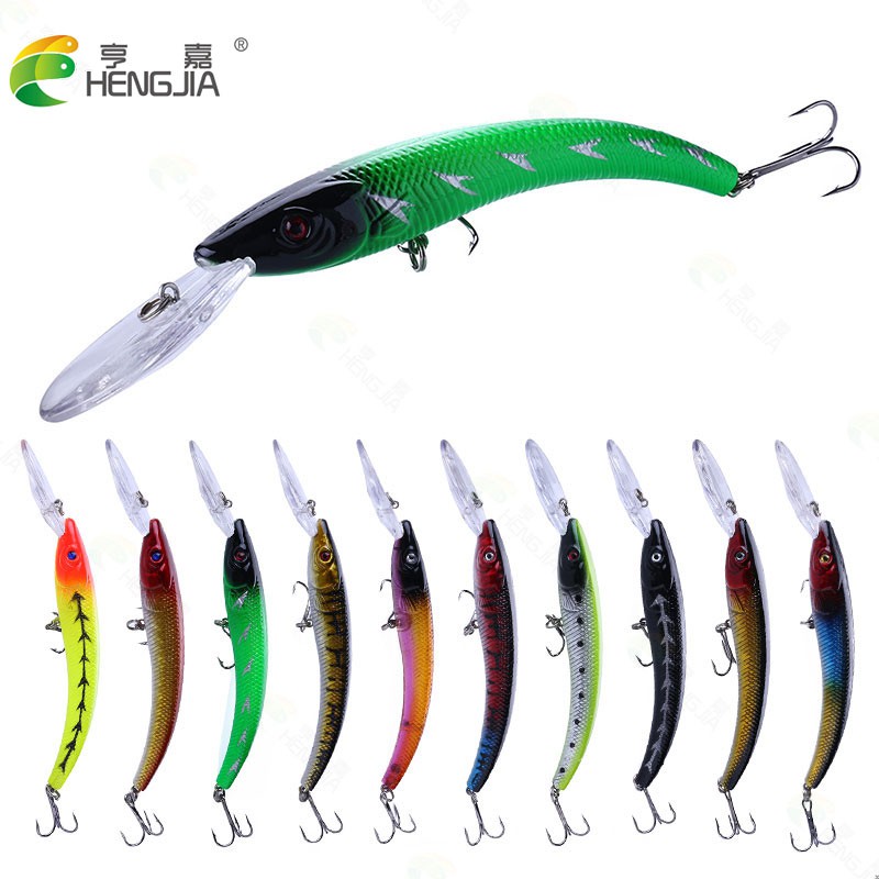 HENGJIA 1PCS 16.3g 15.5cm Fishing Lure Minnow Wobbler Floating Bass Trolling Artificial Hard Bait Crankbait Carp Fishing Tackle