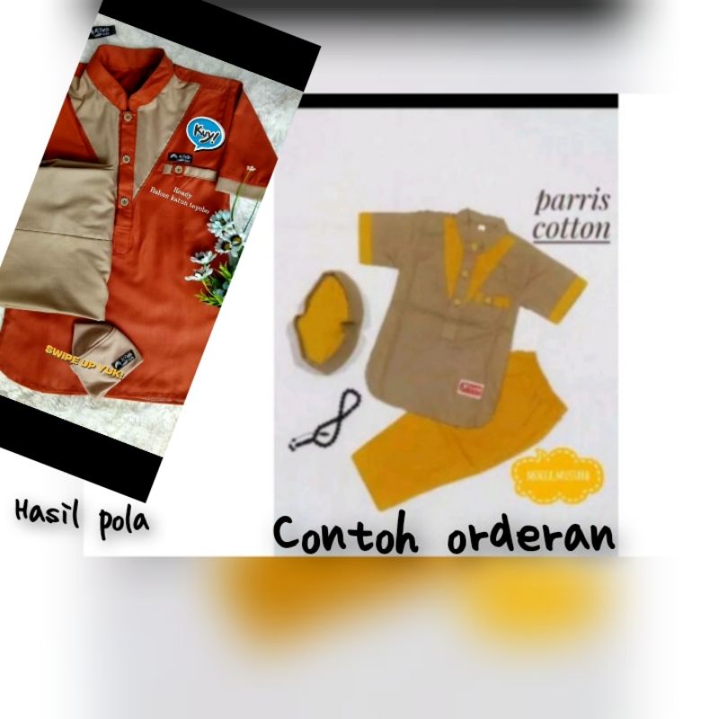 pola instan koko anak /pola baju anak