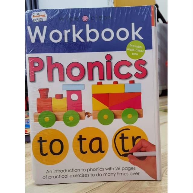 Wipe n clean workbook phonics include pen buku import bbw 2019 ready stock