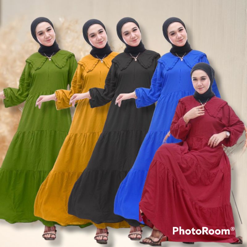 GAMIS SUSUN POLOS RAMPEL RAYON