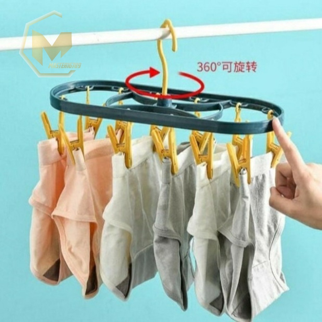 RT52 gantungan hanger hook jepit jepitan jemuran jemur baju kaos kaki jepit 12 klip MA2511
