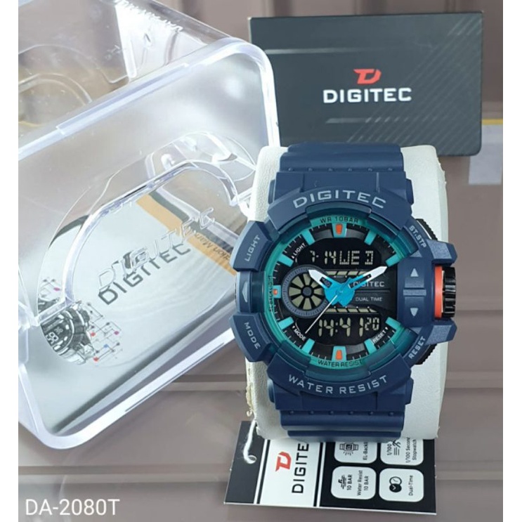 Jam Tangan Pria Digitec Original 2080 Dual Time Gratis Ongkir COD