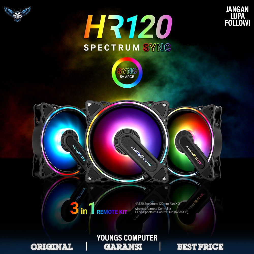 ABKONCORE HR120 SPECTRUM SYNC 3in1 WITH REMOTE FAN CASE CASING COOLER