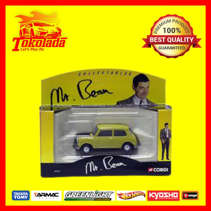 Diecast mobil mainan Morris Mr Bean 1:43 Diecast Corgi No. 61211 Mr. Bean's Morris Mini Cooper Kunin