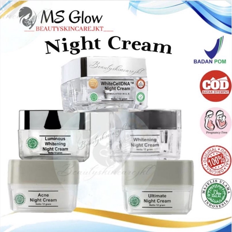 MS GLOW NIGHT CREAM | CREAM MALAM MS GLOW