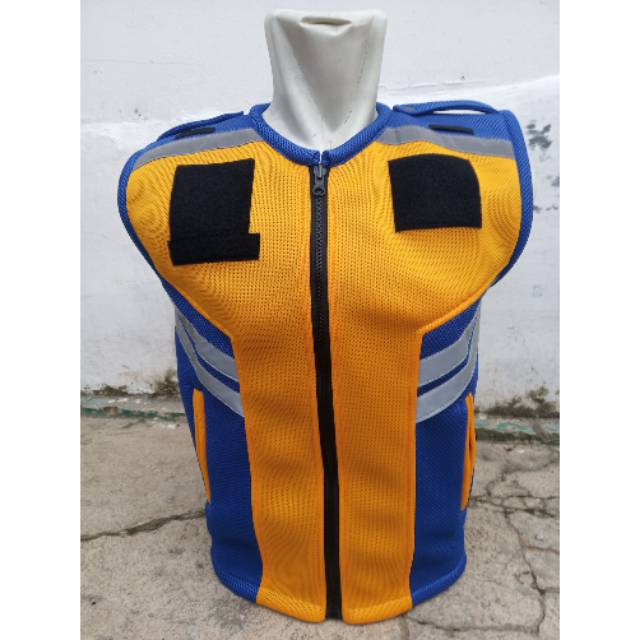 Rompi polos kuning kombinasi biru