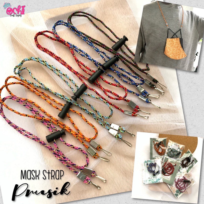 Tali Masker “Prusik” | 2 Fungsi | Konektor & Kalung Masker