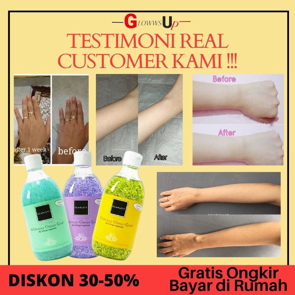 SABUN SCARLETT WHITENING SHOWER SCRUB ORIGINAL BPOM 300ML - SABUN MANDI SCARLETT BPOM