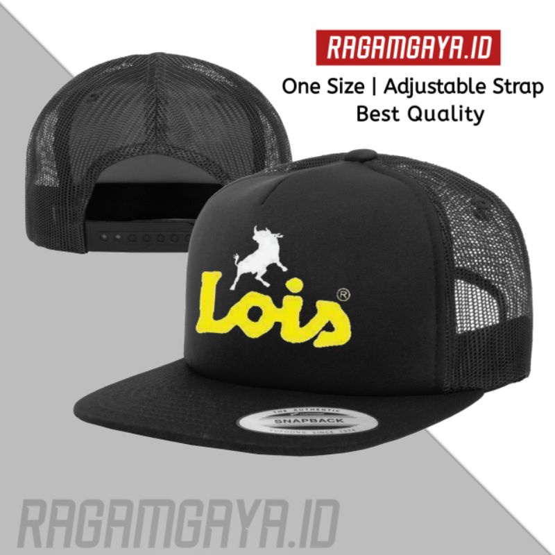 Topi LOIS Jeans Snapback Jaring /Topi Distro / Topi Pria / Topi Hiphop / Topi Snapback Trucker