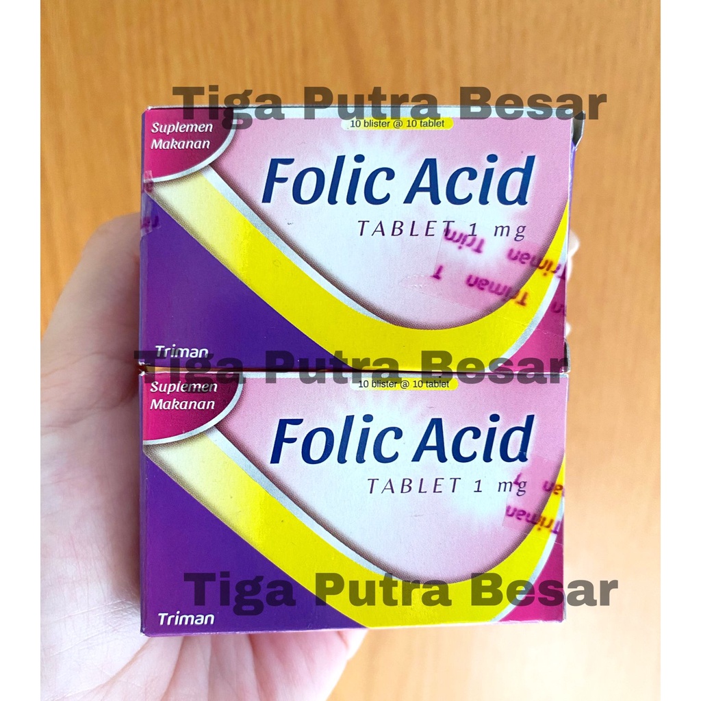 FOLIC ACID TRIMAN 1MG / SUPLEMENTASI ASAM FOLAT 1 BOX 10 BLISTER 100 TABLET