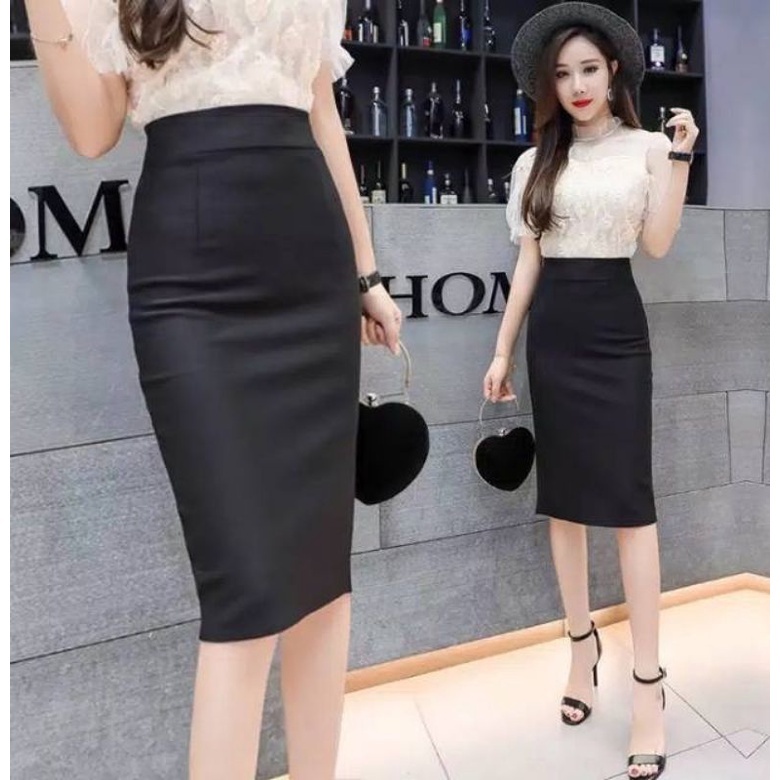 Rok Kantor Span Scuba premium Panjang / Rok kerja / Rok Pencil Scuba / Rok Span Maxi Skir-6