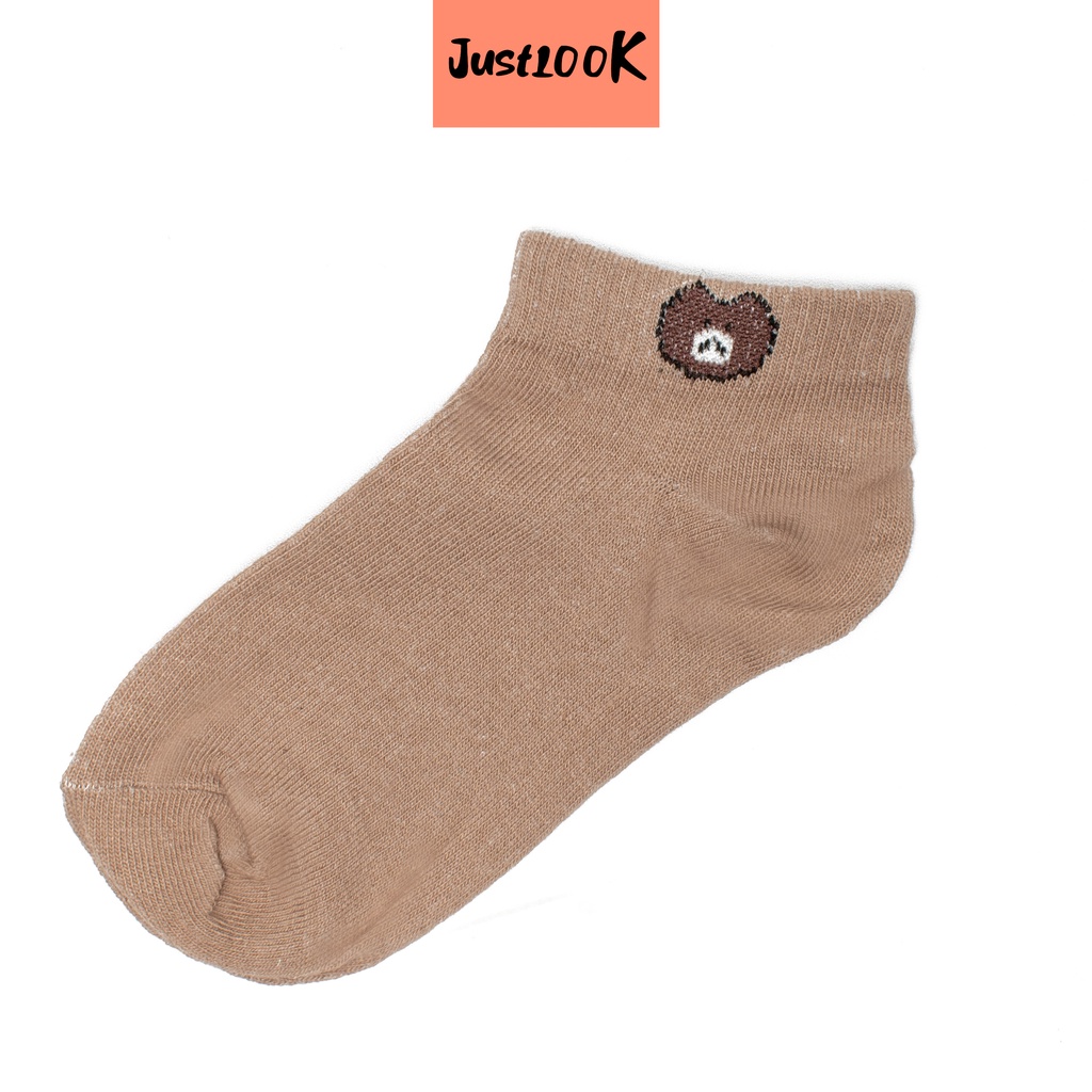 JustLook Kaos Kaki Brown Pendek Model Semata Kaki - Kaos Kaki Ankle Brown Import High Quality-6