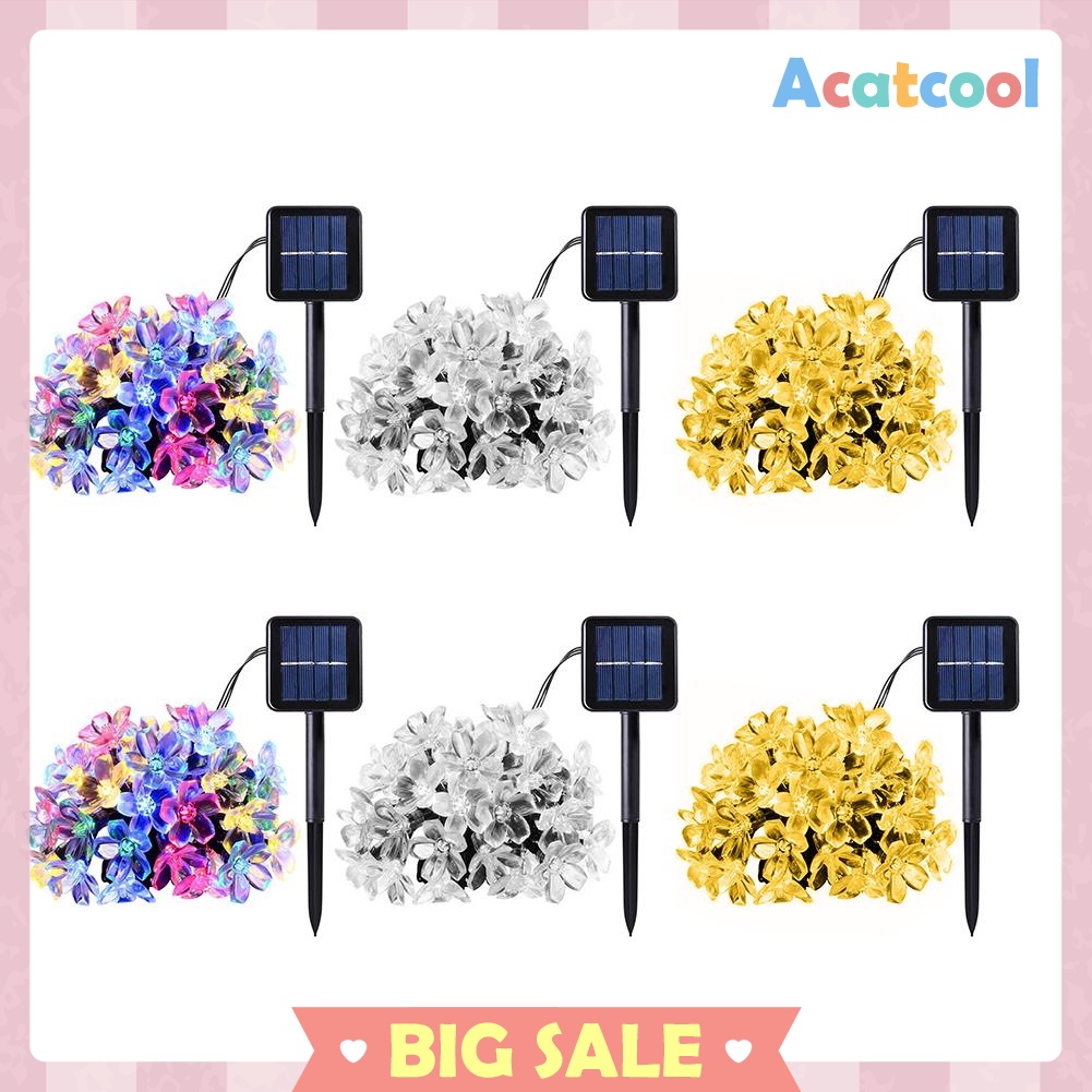 20/50LED Solar Power Cherry Blossom String Light Yard Fairy Decorative Lamp