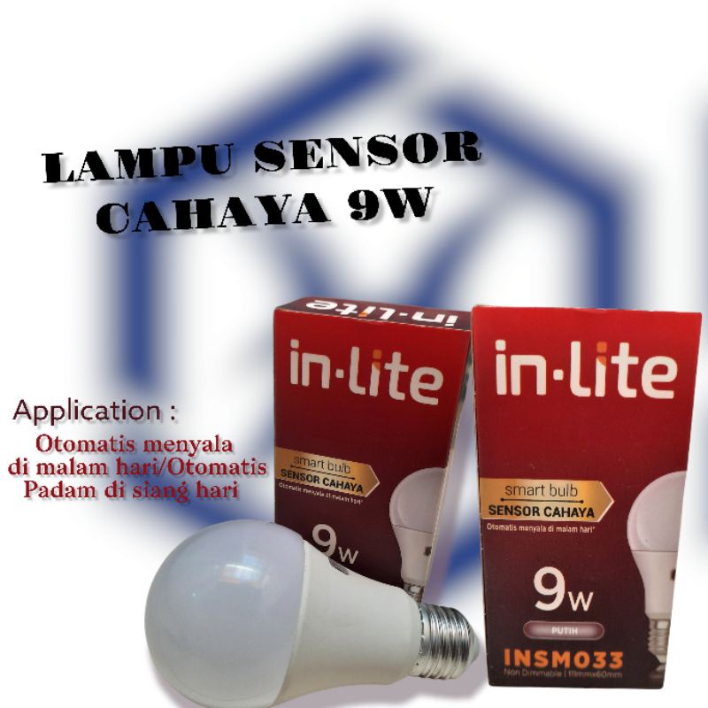 LAMPU LED IN LITE SENSOR CAHAYA 9W