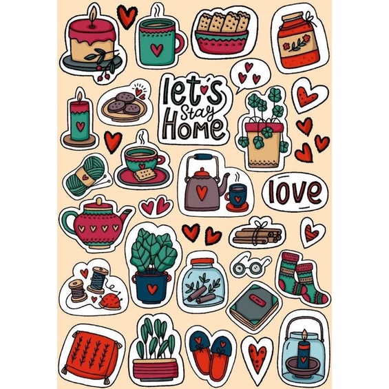 

(COD) sticker aesthetic untuk ditempel di journal atau catatan pokonya bagus bgt
