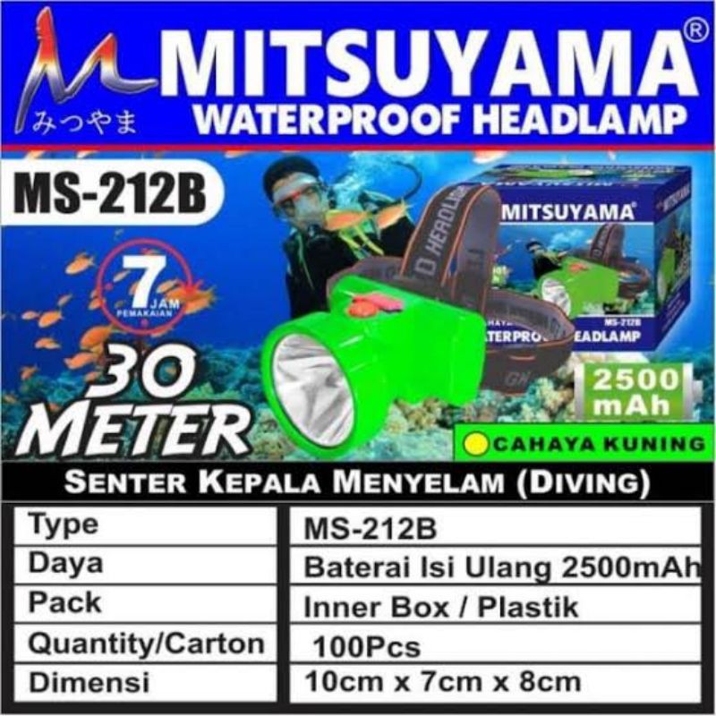 Senter Kepala Selam Cahaya Kuning MS-212 MITSUYAMA