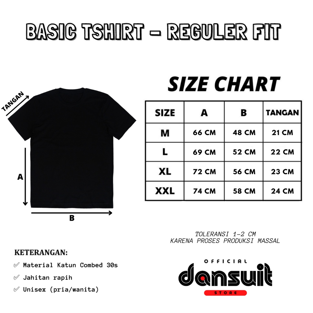 Kaos Polos Premium Bahan Cotton Combed 30s Basic Tshirt Premium Pria/Wanita Size M - XXL