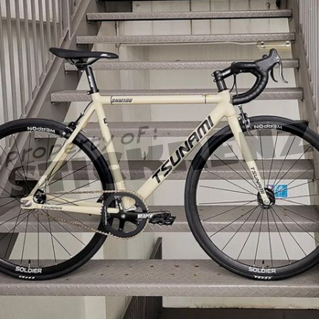 Cutting Sticker Stiker Frame Sepeda Roadbike Fixie Tsunami 02 Custom