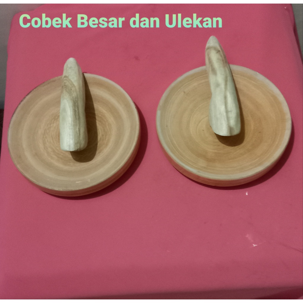 Cobek Kayu uk  18  cm dan Ulekan